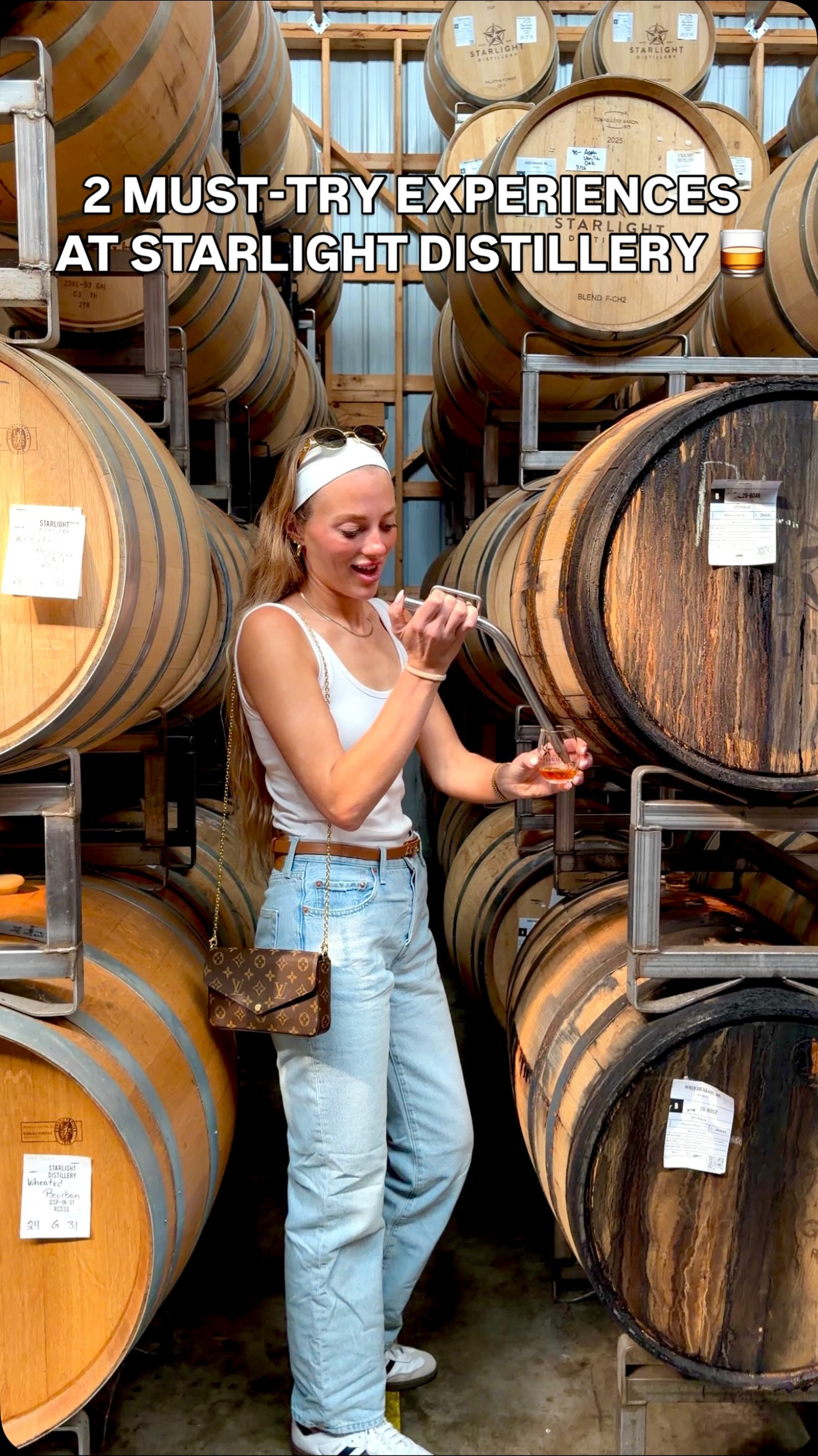 Barrel tour and bottle-your-own experience, presented as a Louisville-area day trip by creator Sky Lanham.